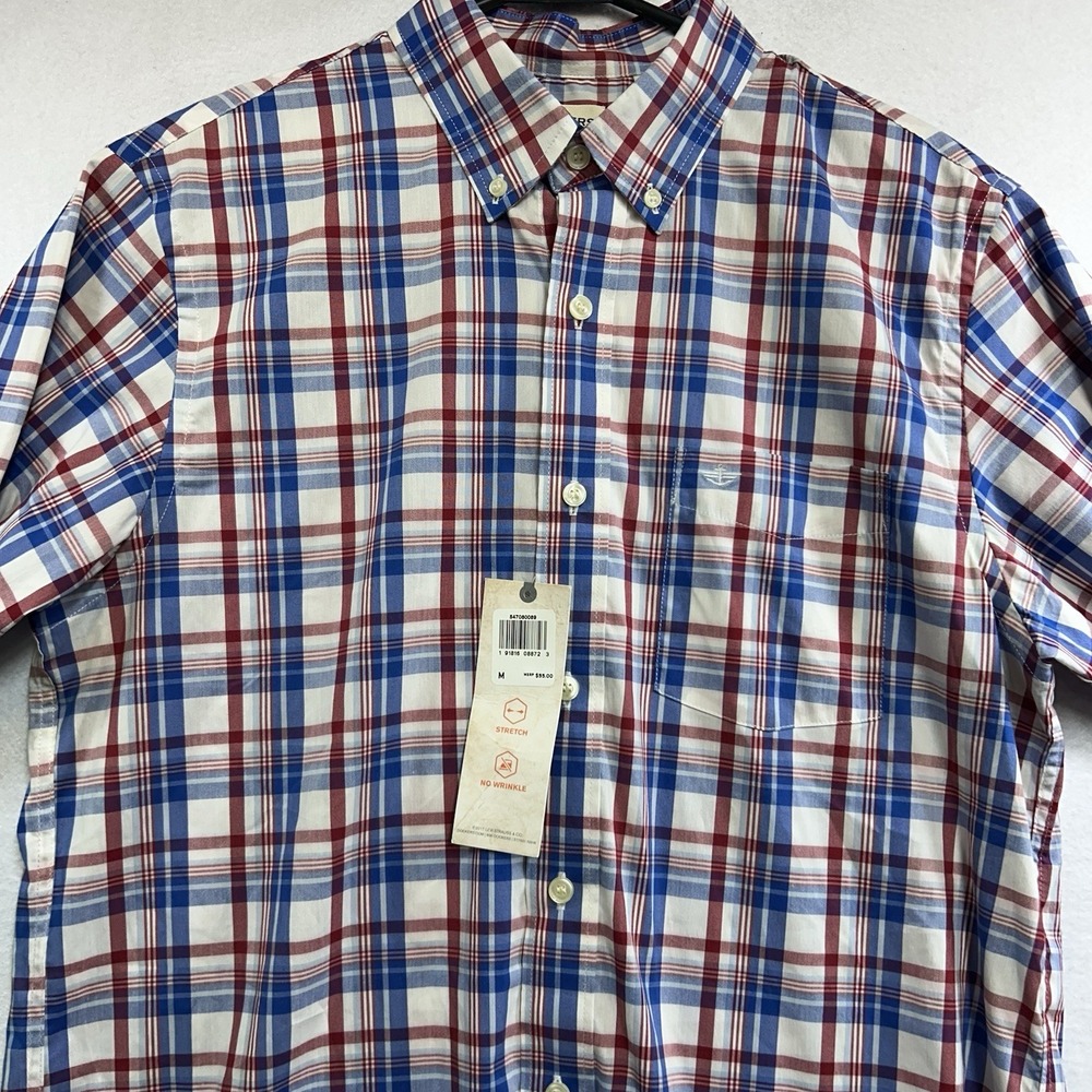 Docker's Comfort Stretch No-Wrinkle Short Sleeve‎ Button NWT